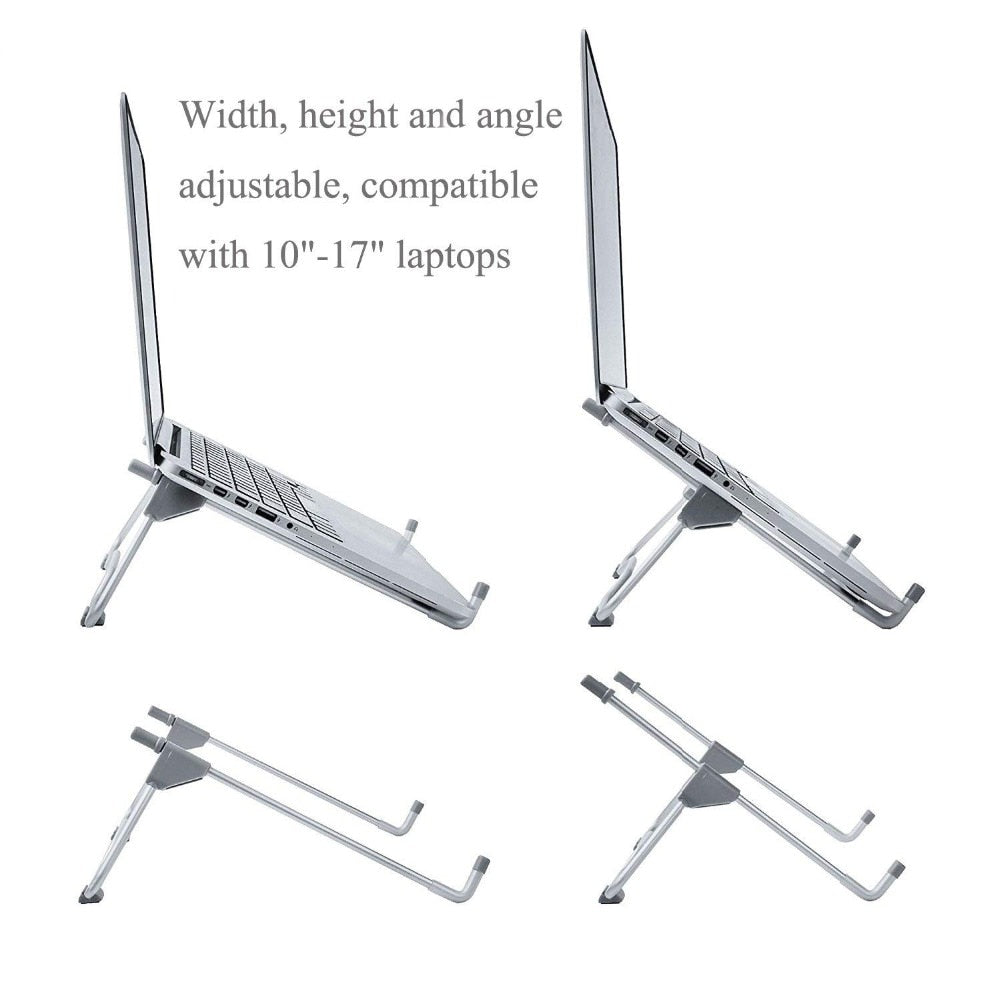 Folding Portable Laptop Stand Viewing Angle/Height Adjustable Quality Aluminum Alloy Bracket Support 10-17inch Notebook