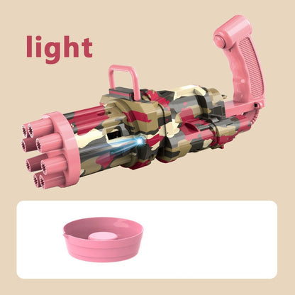 Kids Automatic Gatling Bubble Gun Toys Summer Soap Water Bubble Machine 2-in-1 Electric Bubble Machine For Children Gift Toys.