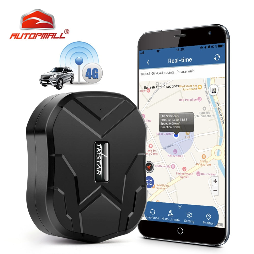 AUTOPMALL Car GPS Tracker 4G TKSTAR TK905 B 10000mAh  Magnetico 4G GPS Tracker Car Waterproof Shake Alarm Free APP.