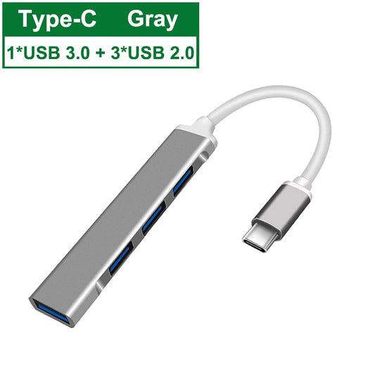 USB C HUB 3.0 2.0 Type C 3.1 Multi 4 Port Splitter For Lenovo Xiaomi Macbook Pro Air Pc Computer Notebook Laptops Accessories.