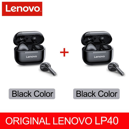 NEW Original Lenovo LP40 TWS Wireless Earphone Bluetooth5.0 Dual Stereo Noise Reduction Bass Touch Control Long Standby Earbuds.