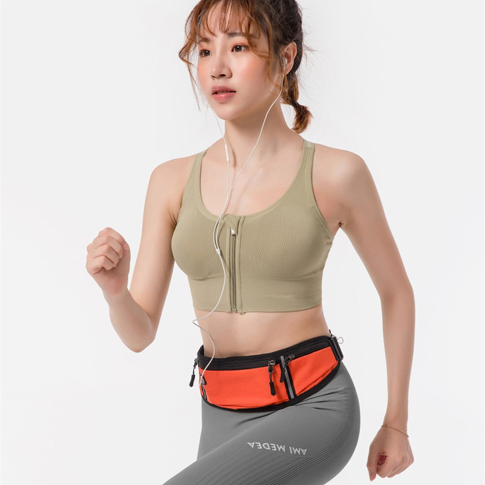 Sports Waist Bag Reflective Strip Fitness Mobile Phone Bag Pocket Waterproof Invisible Running Belt Bag Outdoor Fitness Bag