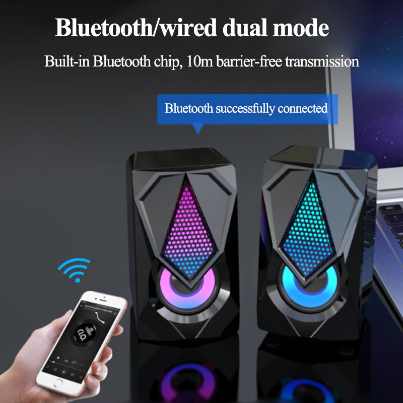 USB Wired Computer Speakers bluetooth speaker column Subwoofer Audio Speaker Multimedia Loudspeaker  for Laptop Desktop Phone.