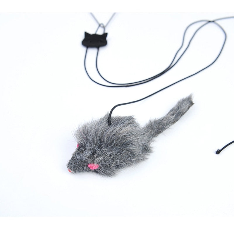 Cat Toy Retractable Hanging Door Type Funny Stick Cat Scratching Rope Mouse Cat Toy Funny Cat Stick Pet Supplies Cat Accessories