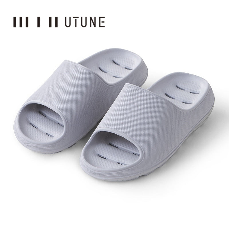UTUNE EVA Slides Women Bathroom Shoes Hole Leaking Sandals Home Slippers Indoor Shoes Anti-slip Shower Men Slipper For Women