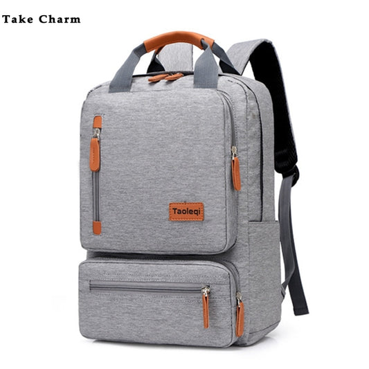Casual Business Men Computer Backpack Light 15 inch Laptop Bag 2022 Waterproof Oxford cloth Lady Anti-theft Travel Backpack Gray.