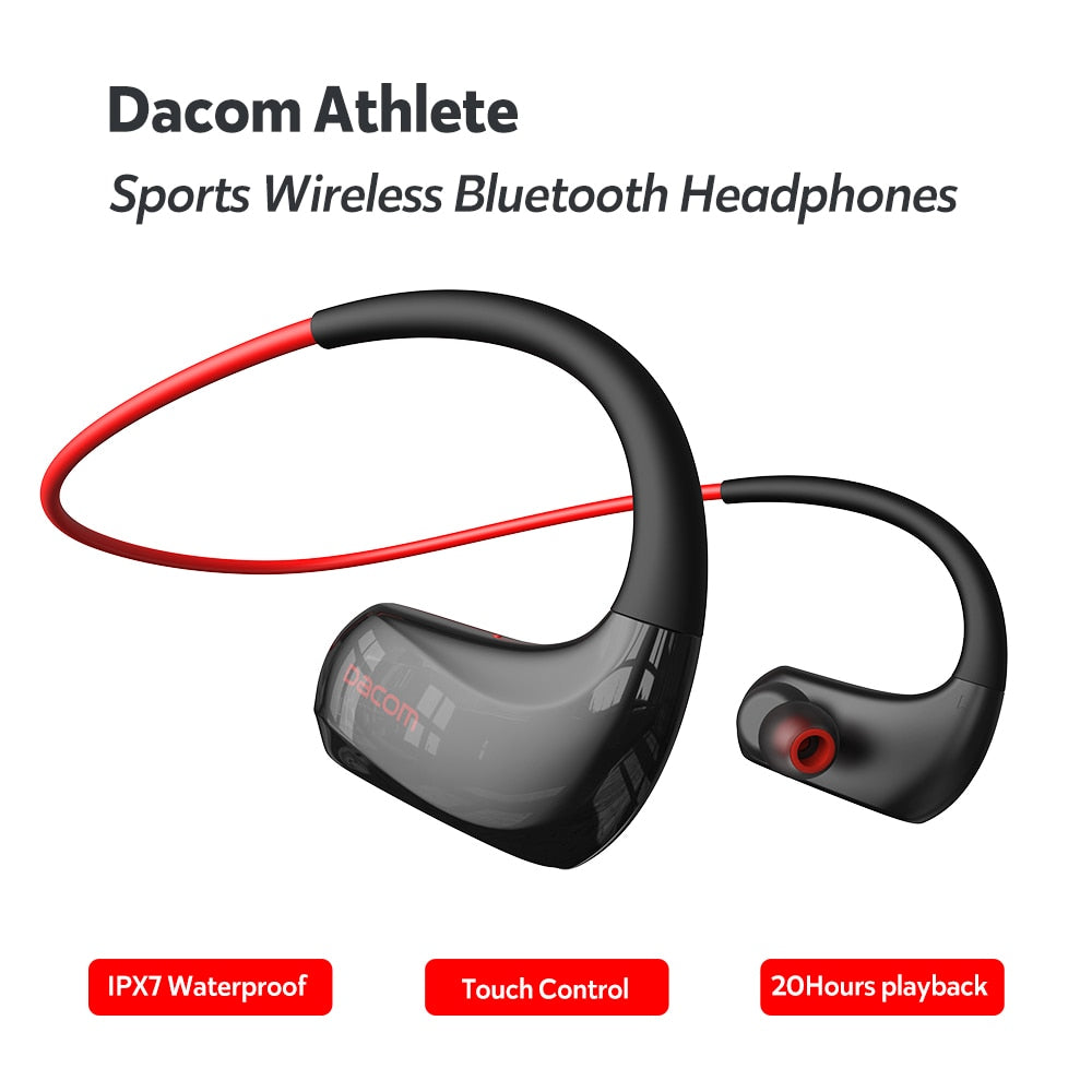 Dacom Athlete Wireless Headphones Sports IPX7 Waterproof Bluetooth Earphones 20H for Running AAC.