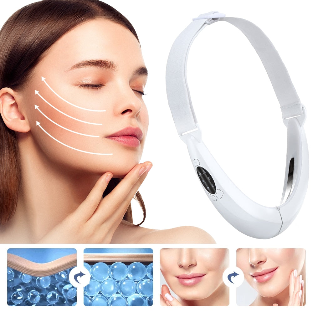 EMS Facial Lifting Device Facial Massager LED Photon Therapy Face Slimming Vibration Chin V Line Lift Belt Cellulite Jaw Device.