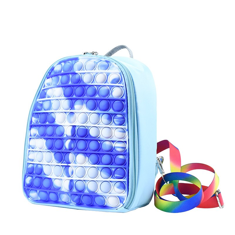 New Backpack Pop Silicone Push Bubble Backpack Student Bag Sensory Anti-stress Pops Boy Girl Backpack Children Relax Fidget Toys.