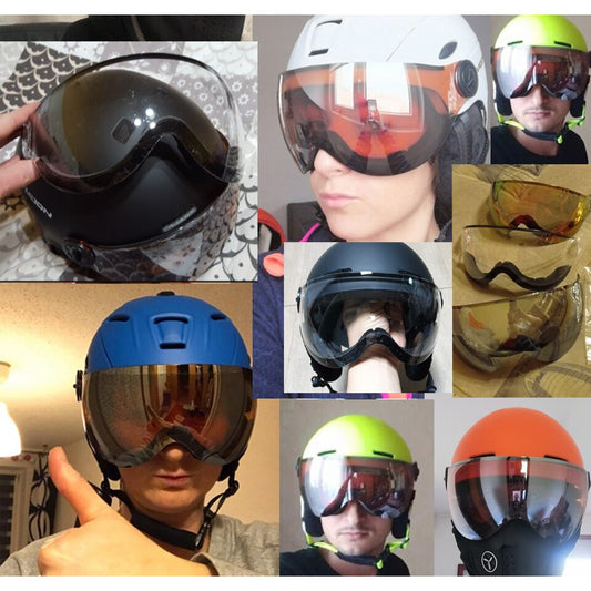 LOCLE Ski Helmet Visors of MS95 MS99 Multifunctional Wind-proof Dust-proof Spare Lens UV Protection Skiing Helmet Extra Lens