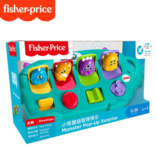 Fisher Price Monster Pop-Up Surprise Colorful Sensory Skills Develops Baby Learning Education Toys Birthday Gift GDR76 Original