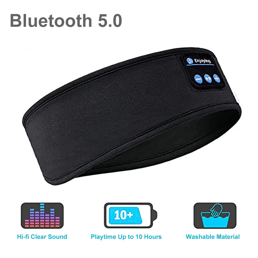 Wireless Bluetooth Sports Headband Music Sleep Headphones Soft Elastic Yoga Fitness Running Stereo Earphone Headset Speakers.