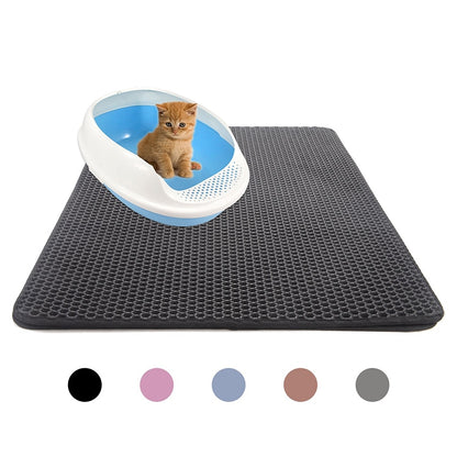 Pet Cat Litter Mat Cat Toilet EVA Double Layer Waterproof Non-slip House Washable Cat Bowls blanket Cats Bed Clean Accessories