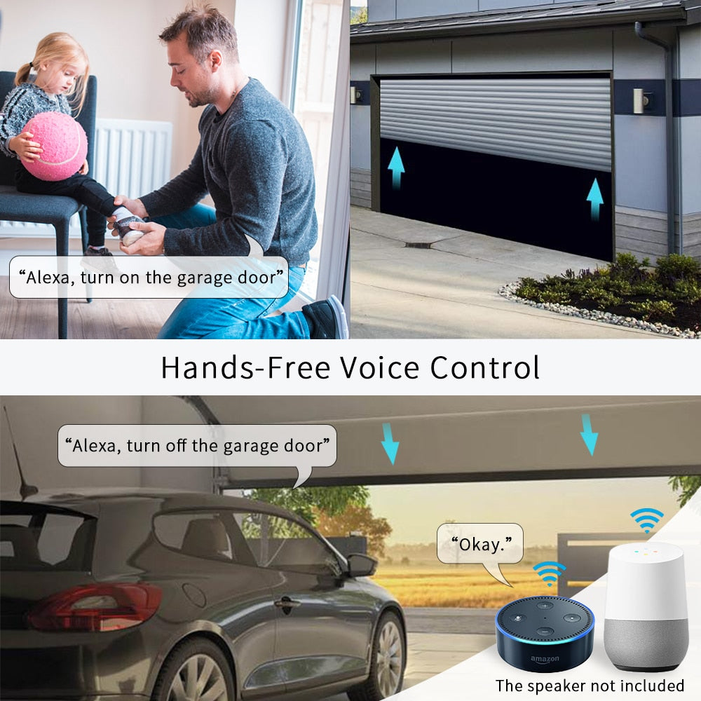 LoraTap Tuya Smart Life Garage Door Sensor Opener Controller WiFi Switch Alexa Echo Google Home DIY Smart Home App Alert No Hub.