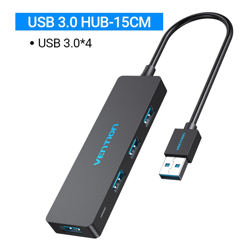 Vention USB HUB 3.0 HUB USB 2.0 HUB Multi USB Splitter Adapter 4 Ports Speed with Micro USB Charging Port for PC Laptop HUB USB.