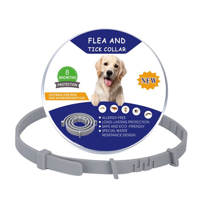 Flea And Tick Collar For Dogs Cats Up To 8 Month Flea Tick Dog Collar Anti-mosquito and insect repellent Pet collars.
