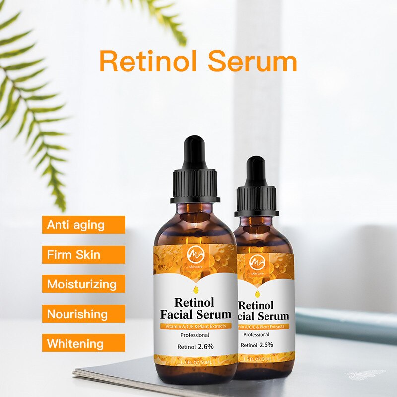 Minch Retinol 2.6% Facial Serum Anti Wrinkle Remove Dark Spots Natural Face Essence Anti-Aging Whitening Skin Care Serum 30ml