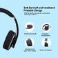 BT5.0 Bluetooth Wireless Headphones  2Mic ENC Gaming HiFi Leather overear Long battery headphones cancelation low latency 40ms.