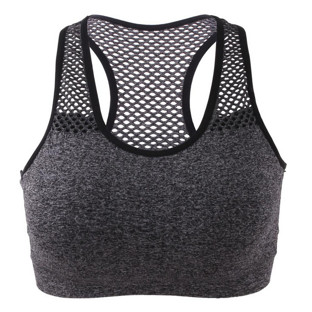 Sports Bra Women Yoga Running Workout Mesh Breathable Medium Supports Fitness Activity Bras Quick-Dry Compression Women Bras