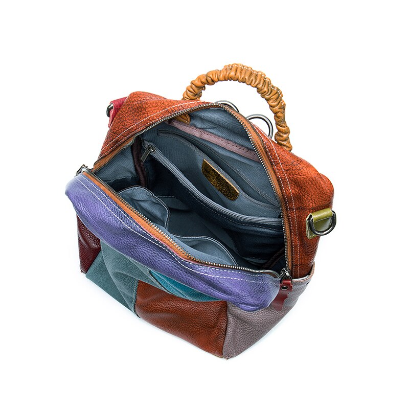 WESTAL women&#39;s leather backpack women&#39;s genuine leather mochila notebook travel over shoulder school backpack for teenager 031
