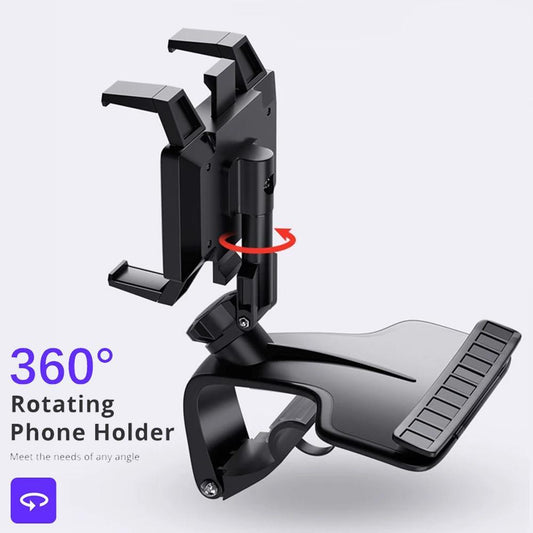 Dashboard Car Phone Holder 1200 Degree Mobile Phone Stands Rearview Mirror Sun Visor In Car GPS Navigation Bracket Adjustable.