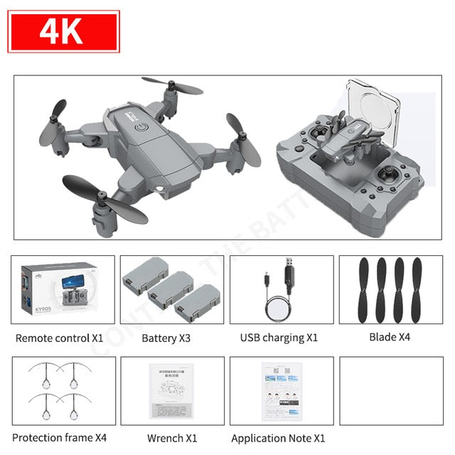 New mini KY905 drone 4K HD camera, GPS WIFI FPV vision foldable rc quadcopter professional drone.