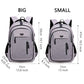 Big Capacity Men Backpack Laptop 15.6 Oxford Gray Solid High School Bags Teen College Student Back Pack Multifunctional Bagpack.
