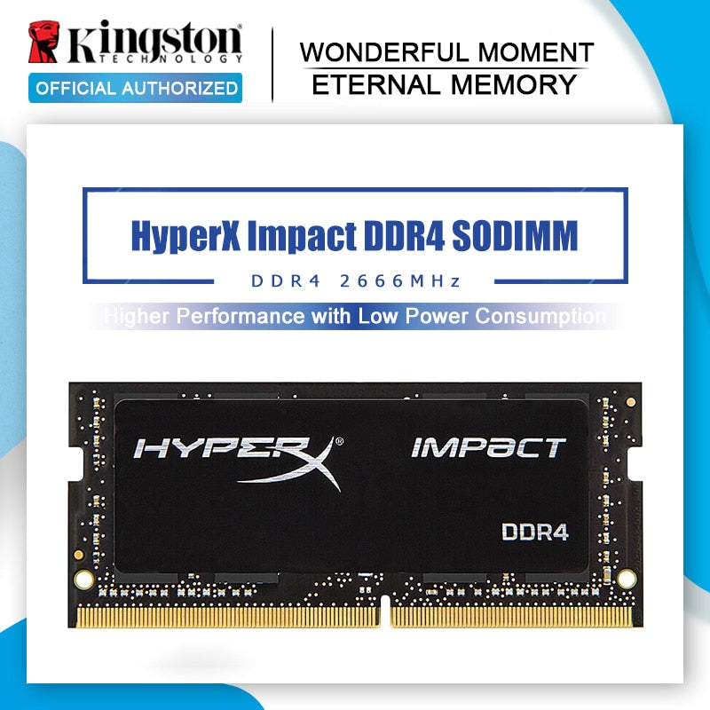 Original Kingston HyperX Impact 8GB 16GB DDR4 2666MHz Laptop RAM Memory CL15 SODIMM 1.2V 260-Pin notebook Internal Memory 32G.