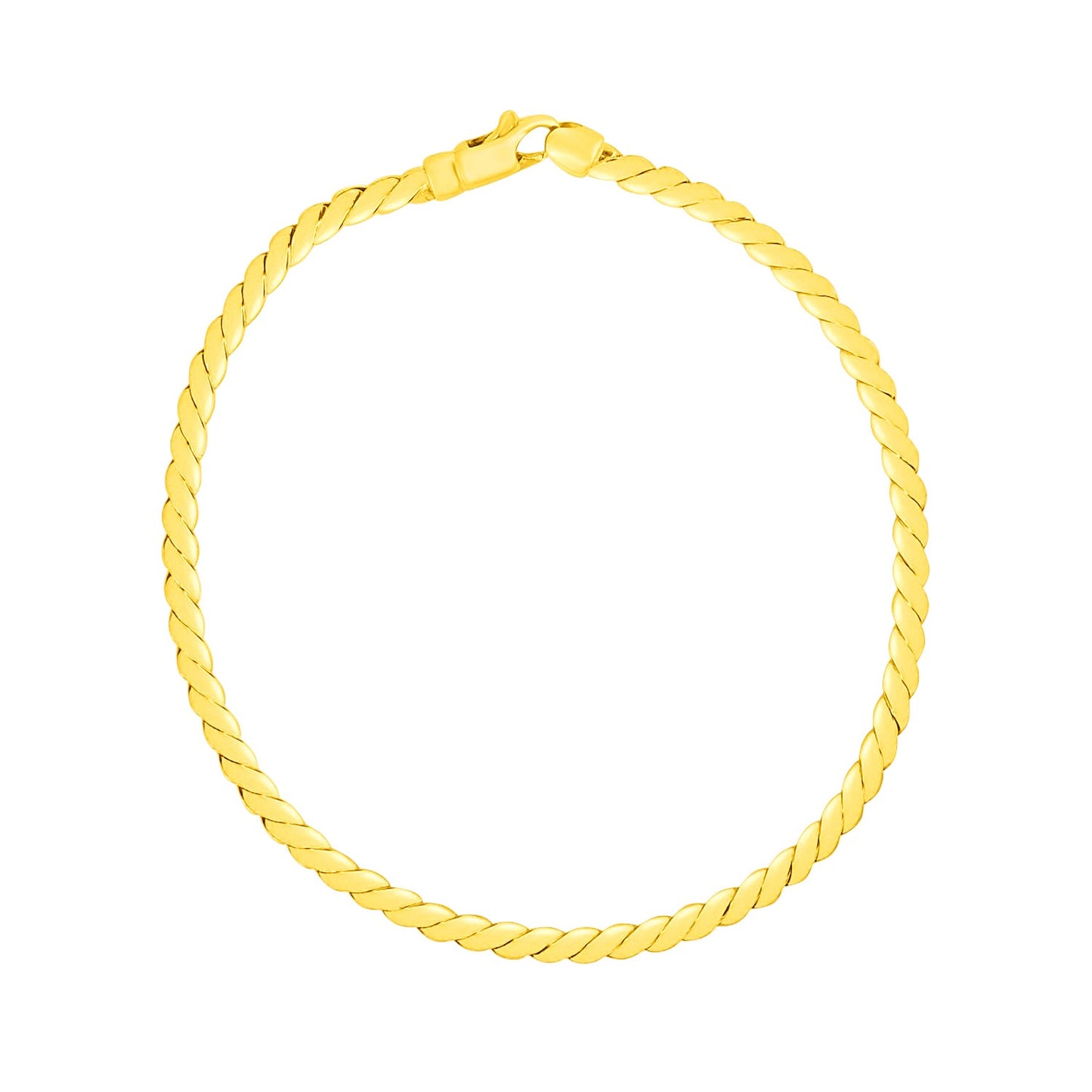 14K Yellow Gold Twisted Link Bracelet