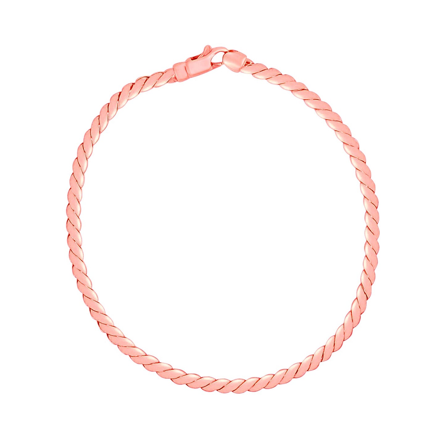 14K Rose Gold Twisted Link Bracelet