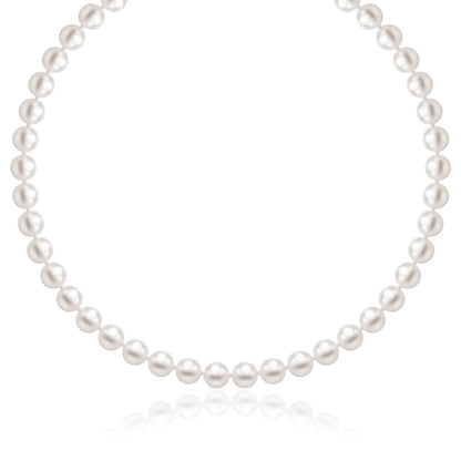 14k Yellow Gold Necklace with White Freshwater Cultured Pearls (6.0mm to 6.5mm)