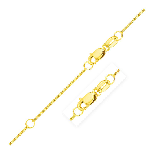 Extendable Gourmette Chain in 14k Yellow Gold (0.9mm)