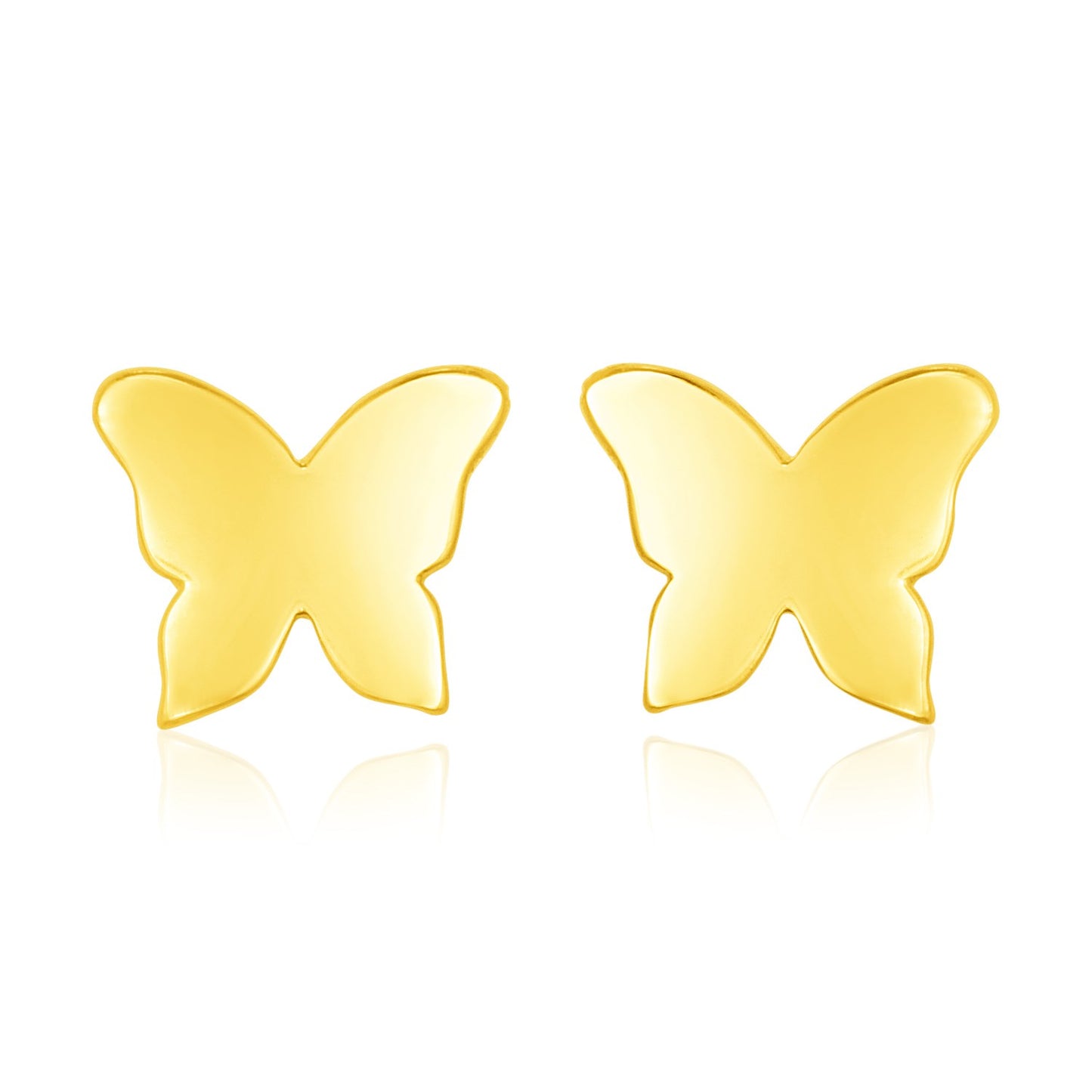 14k Yellow Gold Polished Butterfly Earrings