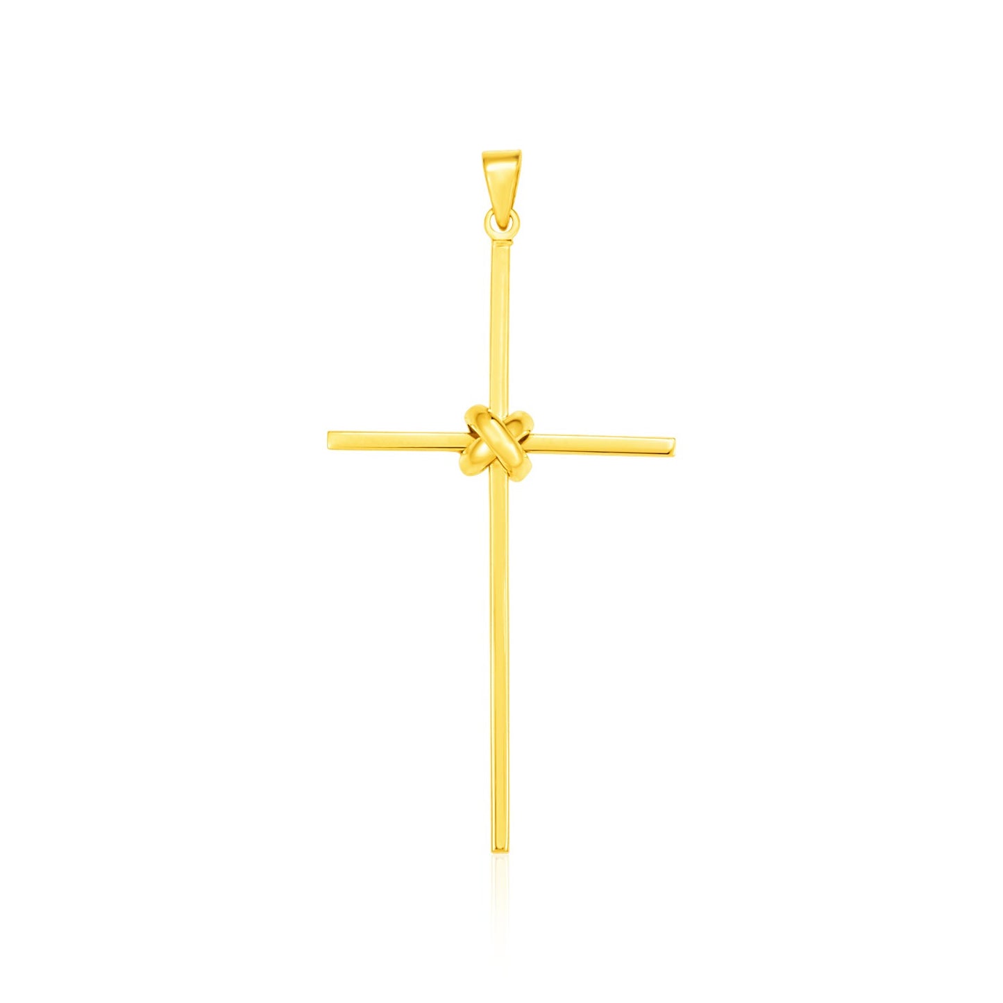 14k Yellow Gold Bar Style Cross Pendant