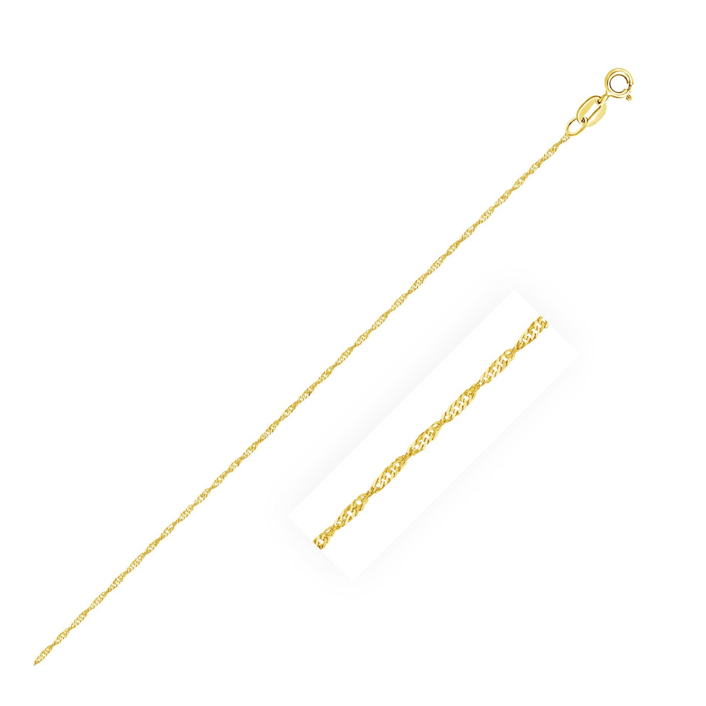 14k Yellow Gold Singapore Chain 0.8mm