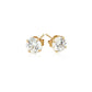 14k Yellow Gold Stud Earrings with White Hue Faceted Cubic Zirconia