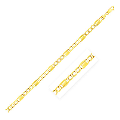 14K Yellow Gold Bar and Round Link Chain (6.0mm)