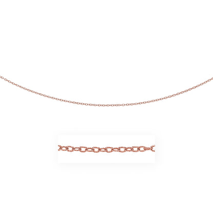 2.5mm 14k Rose Gold Pendant Chain with Textured Links