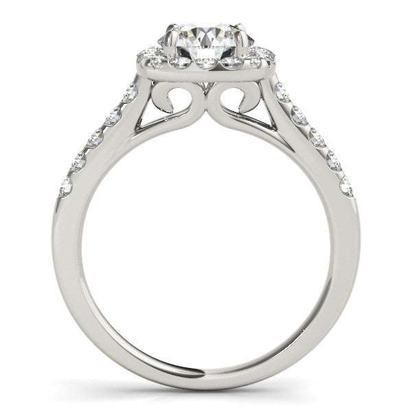 Square Shape Halo Diamond Engagement Ring in 14k White Gold (1 1/2 cttw)