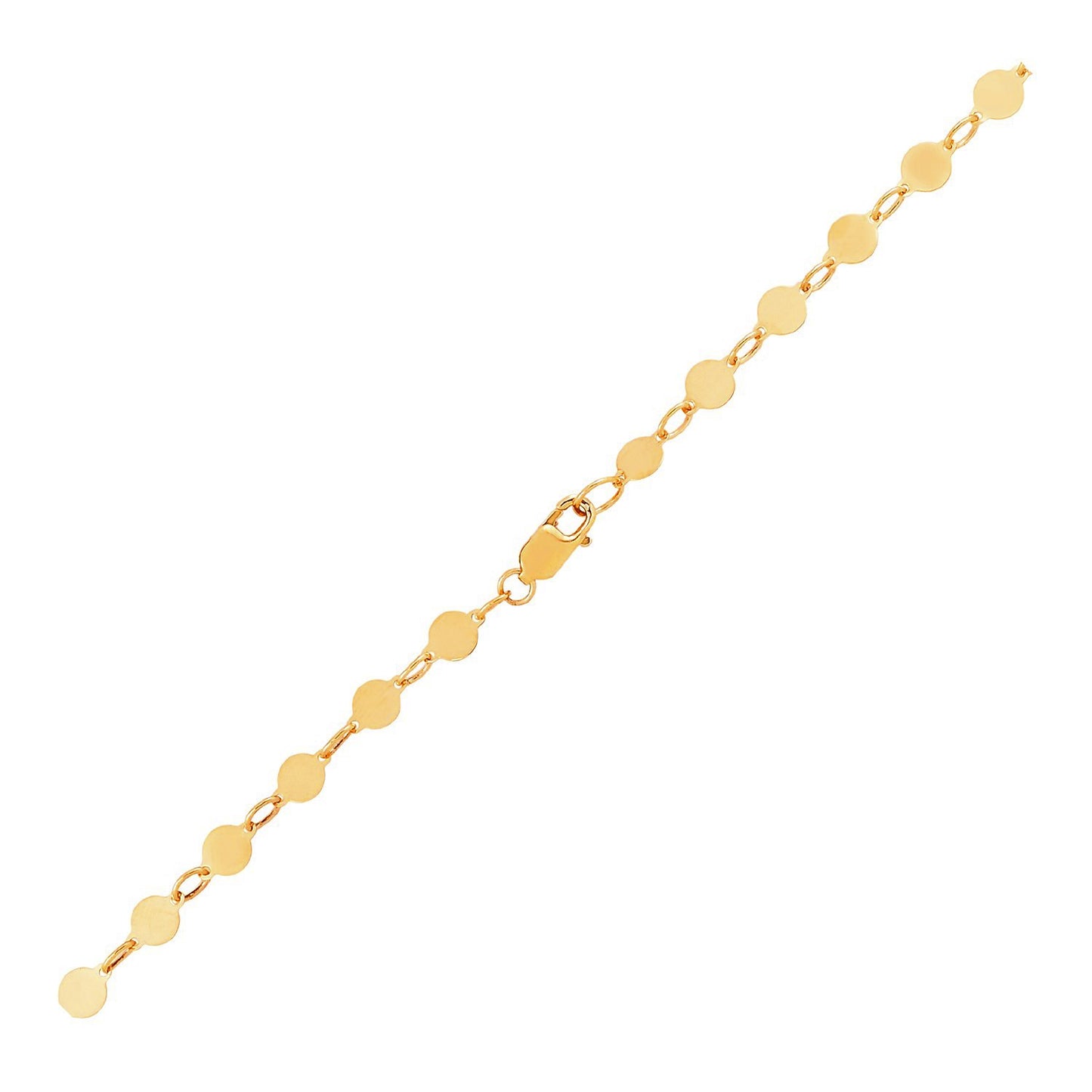 14k Yellow Gold Bracelet with Polished Circles