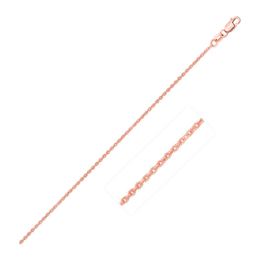 14k Rose Gold Round Cable Link Chain 0.7mm