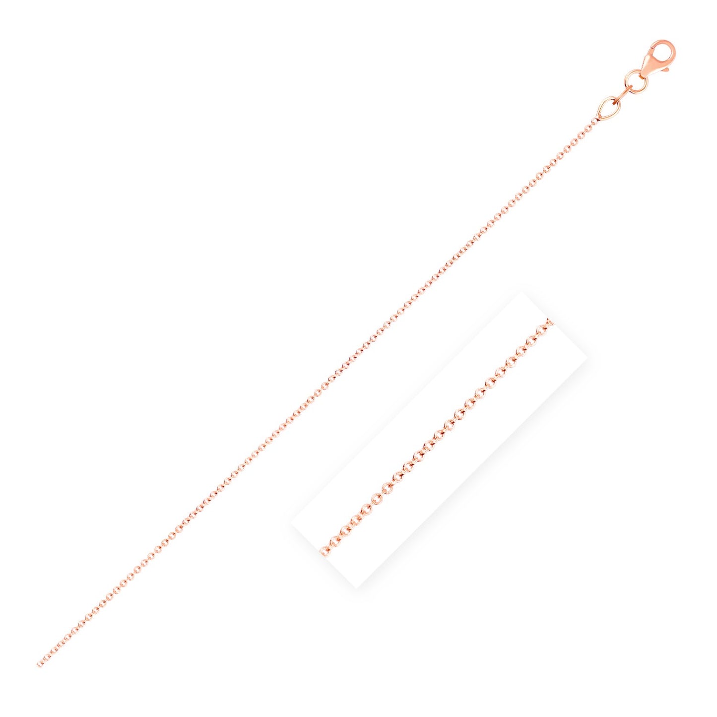 Double Extendable Cable Chain in 14k Rose  Gold (1.0mm)