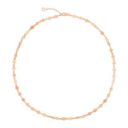 14k Rose Gold Necklace with Polished Circles