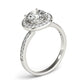 14k White Gold Round Halo Diamond Engagement Ring (1 1/2 cttw)