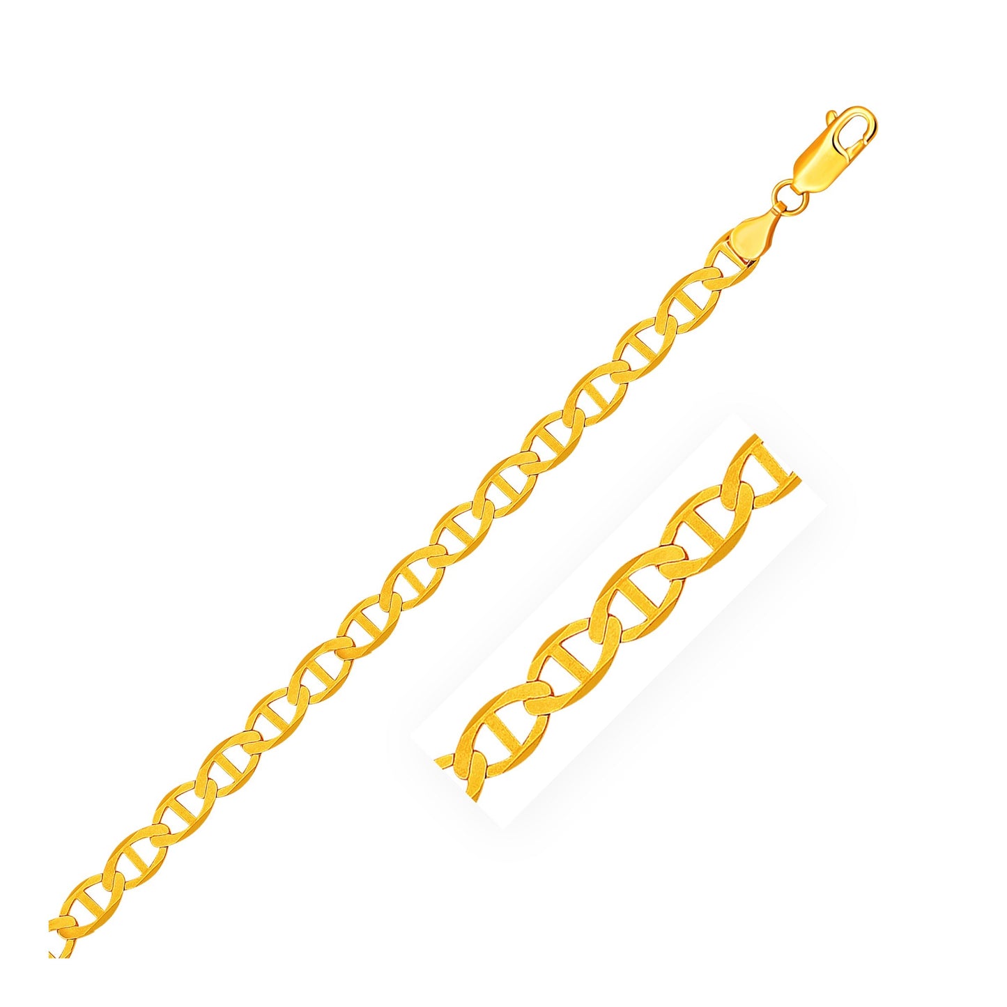 5.5mm 10k Yellow Gold Mariner Link Bracelet