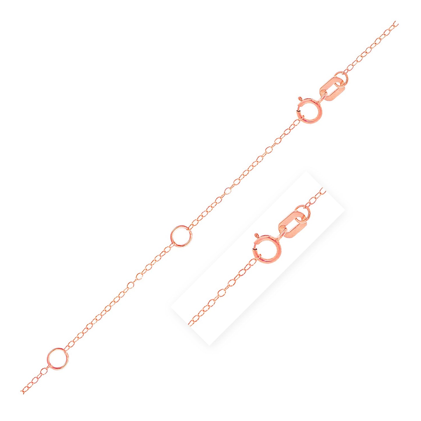 Double Extendable Piatto Chain in 14k Rose Gold (1.2mm)