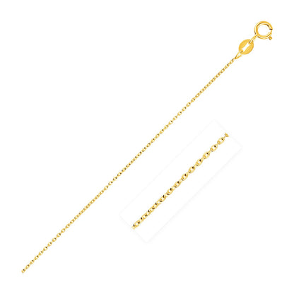 14k Yellow Gold Oval Cable Link Chain 1.0mm