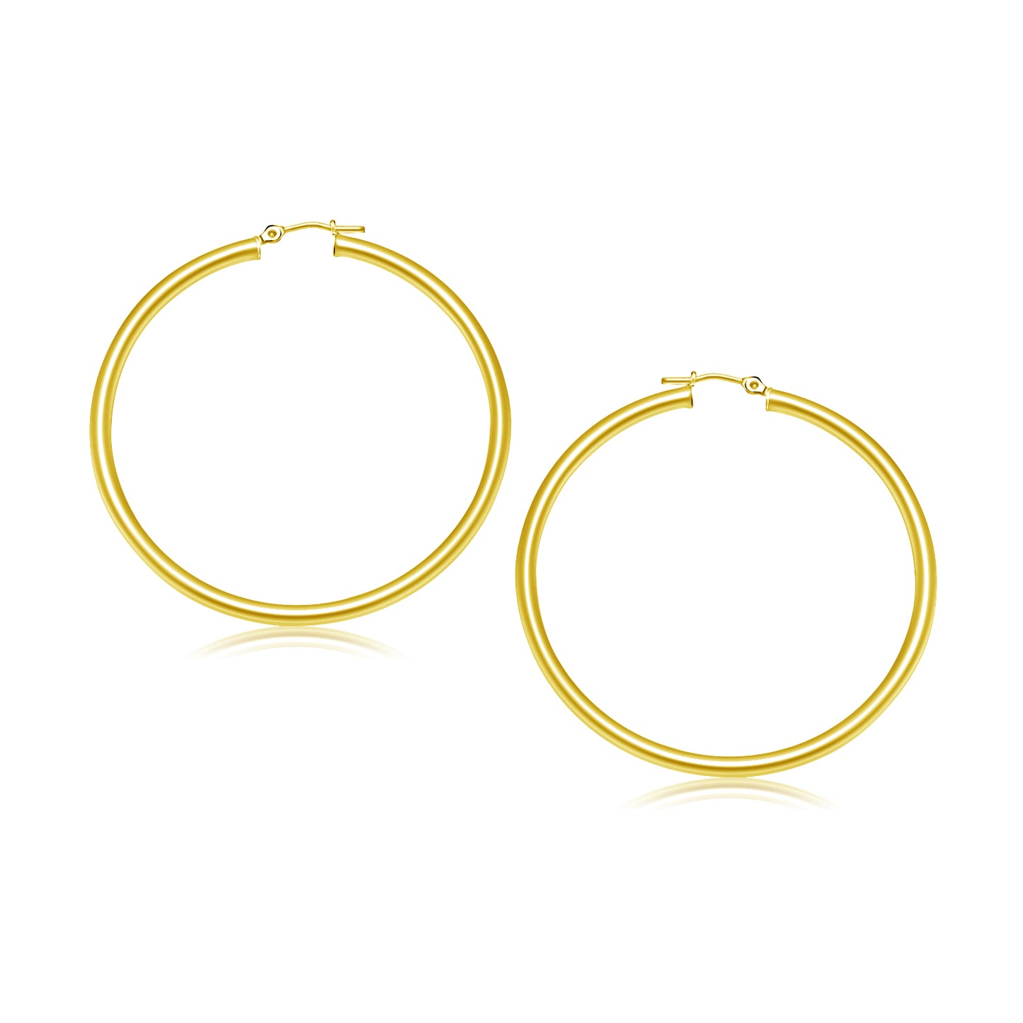 14k Yellow Gold Polished Hoop Earrings (30 mm)