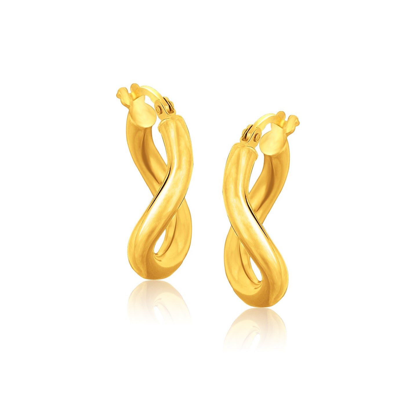 14k Yellow Gold Italian Twist Hoop Earrings (5-8 inch Diameter)