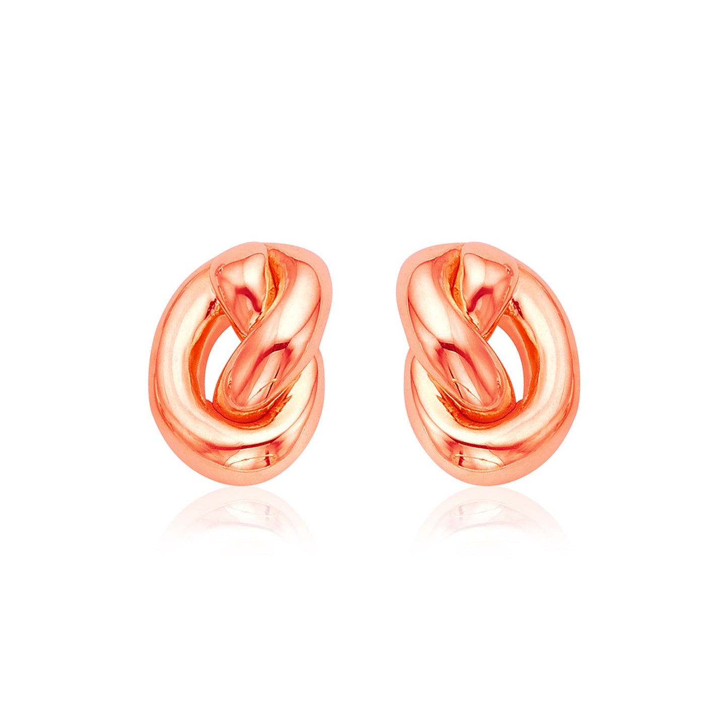 14k Rose Gold Polished Knot Earrings